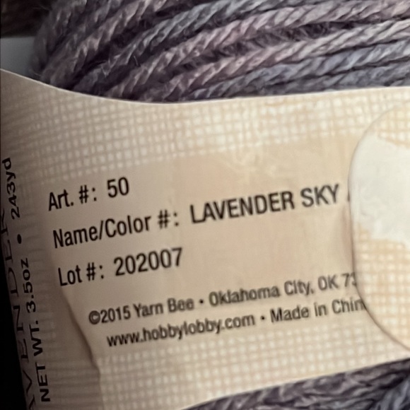 2-Balls Sweet Divinity Lavender Sky Yarn, New - Picture 4 of 7